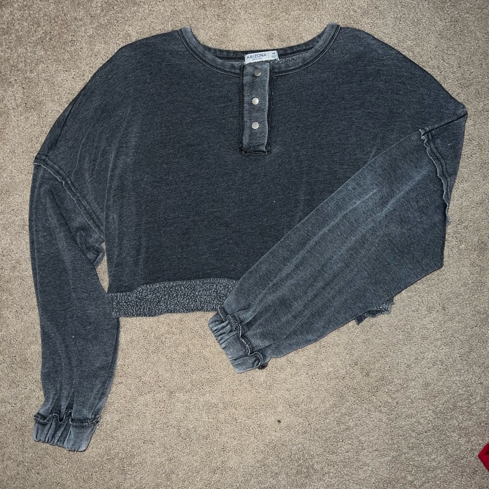 Women’s XS Arizona Gray Long Sleeved Crop Top - Ultra Soft